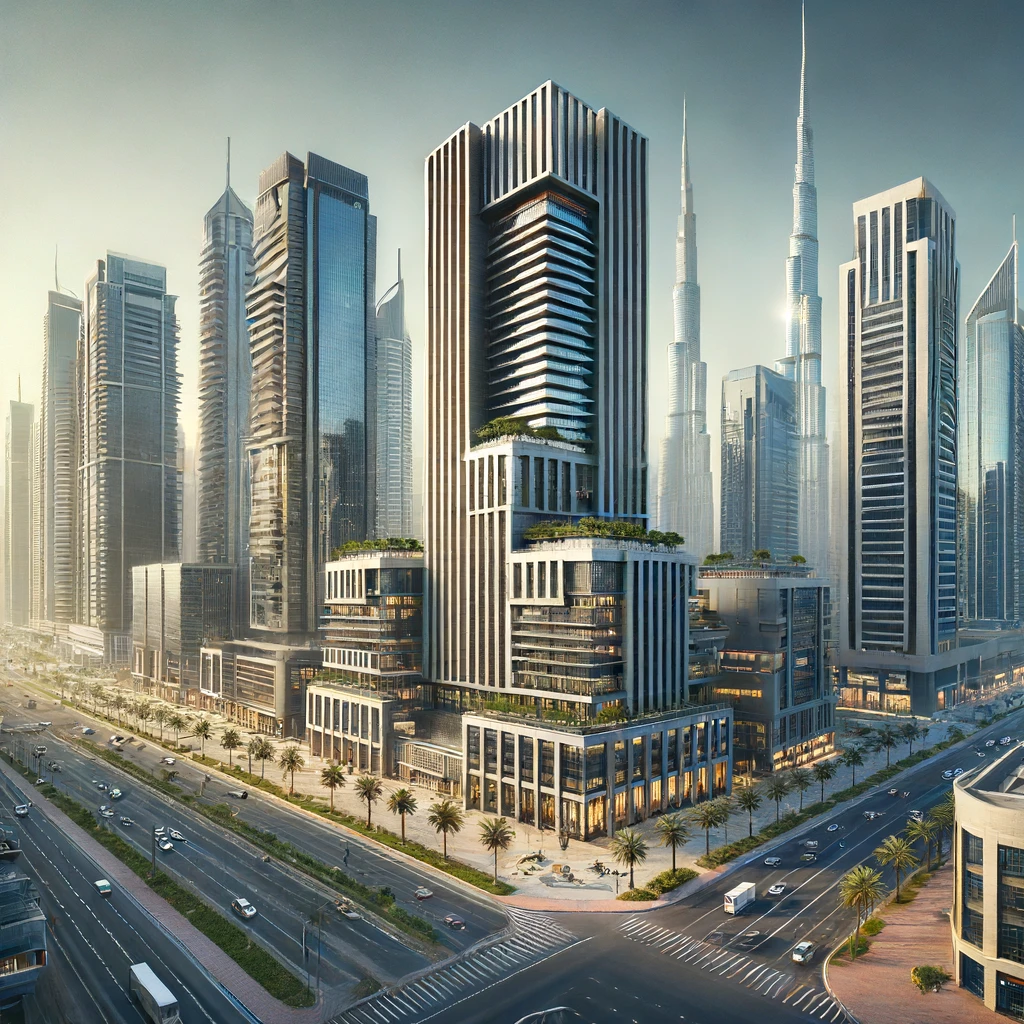 A prime commercial property in Dubai located in a key business district.